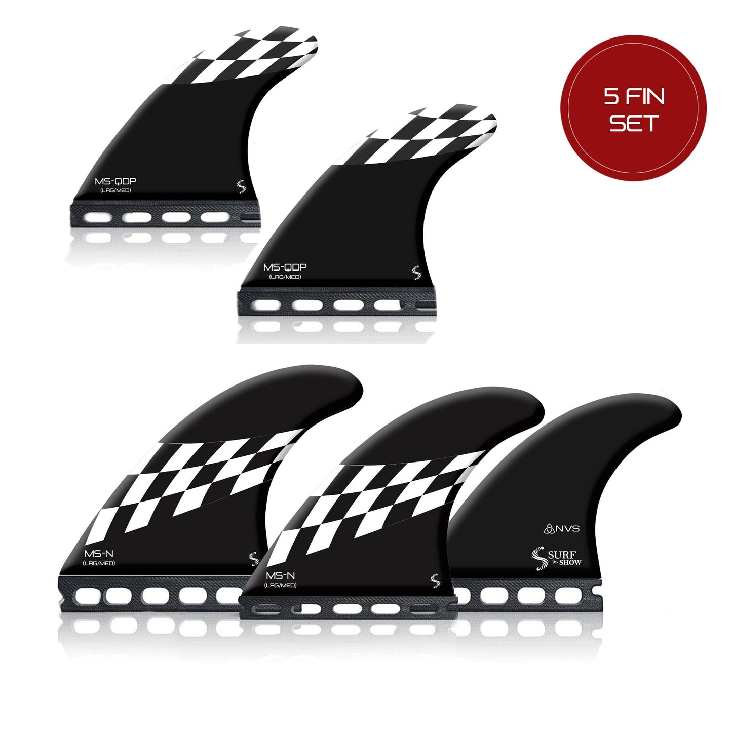 Momentum Series - 5 Fin Set (MS-N + MS-QDP Pivot Quad Rears Template)