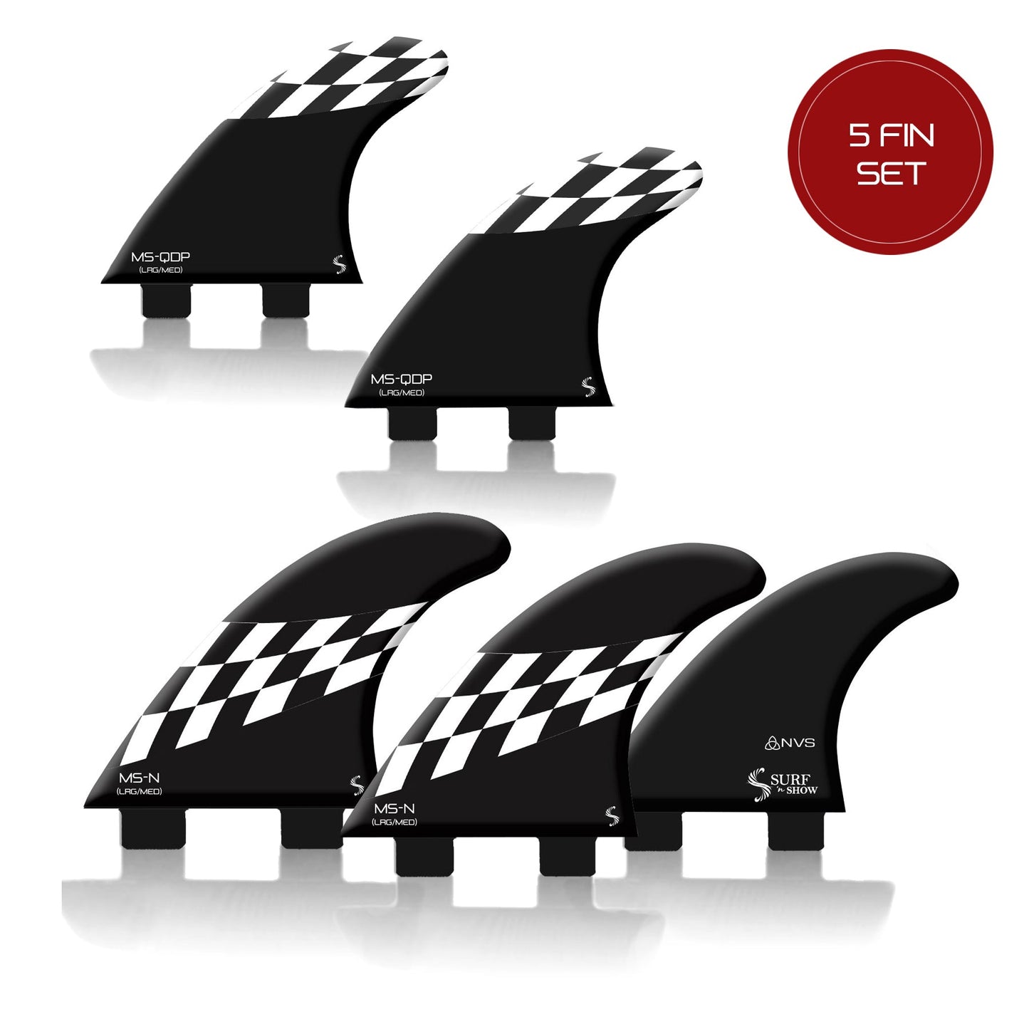 Momentum Series - 5 Fin Set (MS-N + MS-QDP Pivot Quad Rears Template)